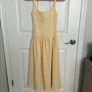 Zara Yellow Sleeveless Midi Sundress